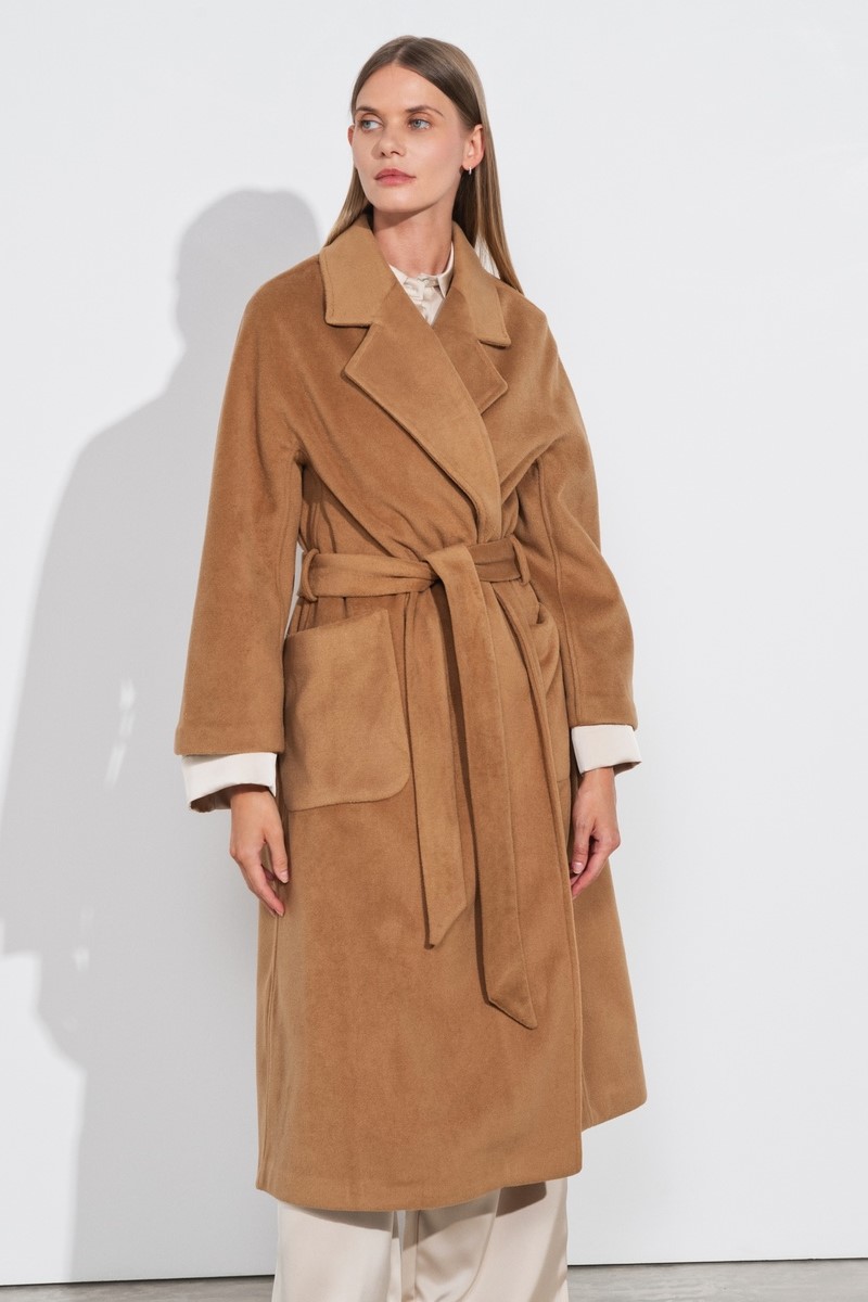 ABRIGO LARGO COLOR CAMEL